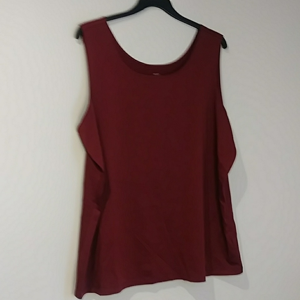 CJ Banks Wine Red Sleeveless Top 3x